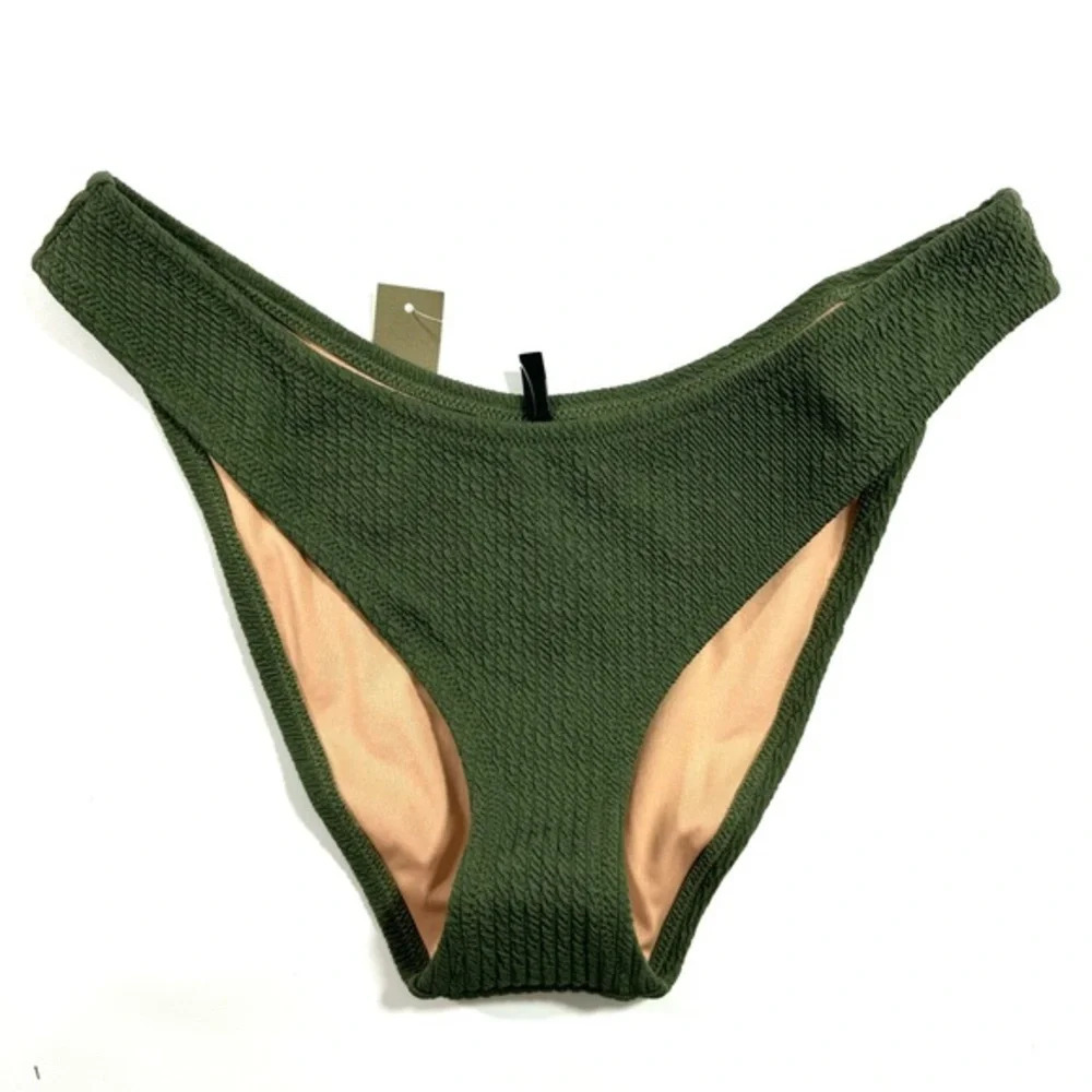New J Crew Textured Curve Waist Cheeky Bikini Bottom BC050